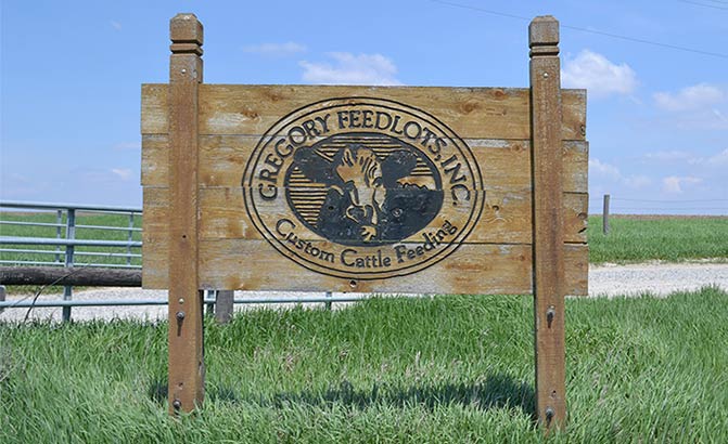 Gregory Feedlots Sign